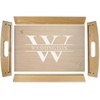 image:imageInitial amp Last Name Natural Wood Serving Tray1 14 X 11 34 X 17 12 Inches Food amp Drink Carry Tray Ottoman Topper