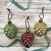 image:imageLillian Vernon Glass Pinecone Ornaments with Leather String  Set of 3 Hanging String 3 Diameter Holiday Tree Dcor Gifts