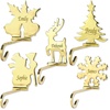 image:imageLillian Vernon Personalized Christmas Tree Brass Stocking Holder  Weighted Mantle Engraved Gold HangerBells