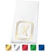 image:imageLillian Vernon Square Personalized Monogram Guest Towels  5 Foil Initial Color Options Linen Feel Disposable Set for Bathroom Wedding amp Party  Pack of 100 13x17 Open 45x85 FoldedFrame
