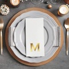 image:imageLillian Vernon Square Personalized Monogram Guest Towels  5 Foil Initial Color Options Linen Feel Disposable Set for Bathroom Wedding amp Party  Pack of 100 13x17 Open 45x85 FoldedCopperplate