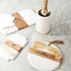 image:imageLuxe White Marble Personalized Serving Tray  16x9 Monogrammed Charcuterie BoardWhite Marble Round