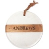 image:imageLuxe White Marble Personalized Serving Tray  16x9 Monogrammed Charcuterie BoardWhite Marble Round