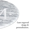 image:imageMonogrammed White Marble Lazy Susan  Etched 12Inch Diameter Turntable Tray Kitchen Counter and Dining Room Table Stand Smooth Rotating Base by Lillian VernonMonogram