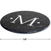 image:imageMonogrammed White Marble Lazy Susan  Etched 12Inch Diameter Turntable Tray Kitchen Counter and Dining Room Table Stand Smooth Rotating Base by Lillian VernonMonogram