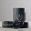 image:imagePersonalized Black Marble Luxe Wine Bottle Coaster  Black Marble Wine Bottle Holder with Padded No Slip Bottom