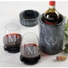 image:imagePersonalized Black Marble Luxe Wine Bottle Coaster  Black Marble Wine Bottle Holder with Padded No Slip Bottom