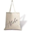 image:imageLillian Vernon Diagonal Name Personalized Canvas Tote  Large Everyday Carryall Natural Canvas 15 L x 16 HTote