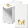 image:imageLillian Vernon Square Personalized Monogram Guest Towels  5 Foil Initial Color Options Linen Feel Disposable Set for Bathroom Wedding amp Party  Pack of 100 13x17 Open 45x85 FoldedCopperplate