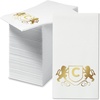 image:imageLillian Vernon Square Personalized Monogram Guest Towels  5 Foil Initial Color Options Linen Feel Disposable Set for Bathroom Wedding amp Party  Pack of 100 13x17 Open 45x85 FoldedLion