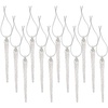 image:imageLillian Vernon Twinkle Glass Icicle Ornaments  Set of 12 Mini Tree Decorations Festive Holiday Home Dcor String Included 5 Long