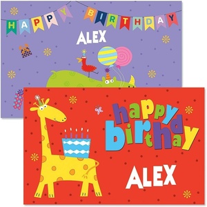 image:imageChristmas Personalized Kids Placemat  Laminated Bright Graphic Placemat 11 x 17 by Lillian VernonBirthday