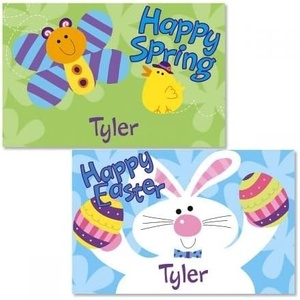 image:imageChristmas Personalized Kids Placemat  Laminated Bright Graphic Placemat 11 x 17 by Lillian VernonBlue Easter