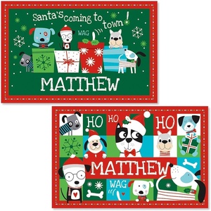 image:imageChristmas Personalized Kids Placemat  Laminated Bright Graphic Placemat 11 x 17 by Lillian VernonDog