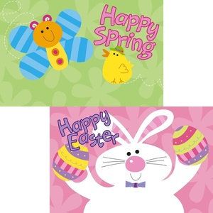 image:imageChristmas Personalized Kids Placemat  Laminated Bright Graphic Placemat 11 x 17 by Lillian VernonPink Easter