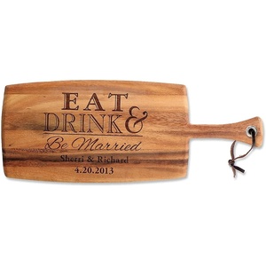 image:imageHappily Ever After Personalized Red Alder Wood Cutting Board  Custom Engraved 11 x 16Inch Wood Chopping and Serving Boards Wedding and Housewarming Gifts Add Names and Date by Lillian VernonEat  Drink  Be Married