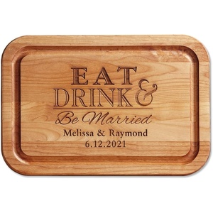 image:imageHappily Ever After Personalized Red Alder Wood Cutting Board  Custom Engraved 11 x 16Inch Wood Chopping and Serving Boards Wedding and Housewarming Gifts Add Names and Date by Lillian VernonBe Married