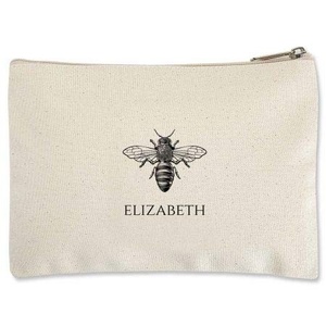 image:imageLillian Vernon Bee Personalized Canvas Zippered Canvas Pouch  9 x 6 Inches Sturdy Cotton Canvas Cosmetic Bag