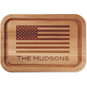 image:imageLillian Vernon Christmas Forest Personalized Wood Cutting Board  34thick 11 x 16W Holiday Charcuterie BoardAmerican Flag