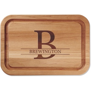 image:imageLillian Vernon Christmas Forest Personalized Wood Cutting Board  34thick 11 x 16W Holiday Charcuterie BoardInitial Large