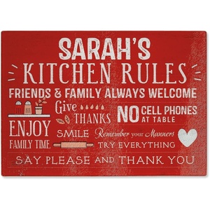 image:imageLillian Vernon Eat Drink Be Married Personalized Glass Cutting BoardCustom Tempered Glass Kitchen Unique Wedding Anniversary and Engagement Gifts ShatterHeatResistant Add Name 8x11InchesRed Kitchen
