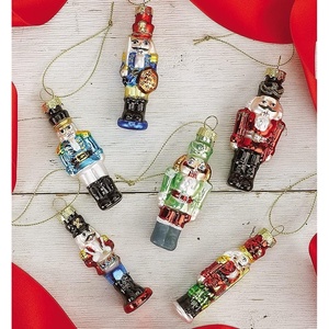 image:imageLillian Vernon Glass Christmas Ornaments  Nutcracker Set of 6 Hand Blown Mini Tree Decorations Holiday Home DecorNutcracker