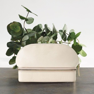 image:imageLillian Vernon Luxe Dual Tier Travel Jewelry Case  Cream Jewelry Case Vegan Leather
