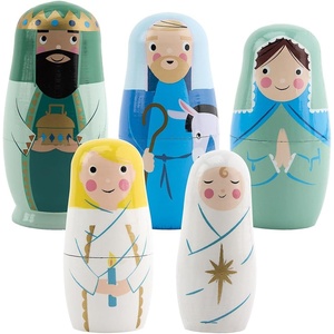 image:imageLillian Vernon Nativity Nesting Dolls Matryoshka Religious Christmas Dcor Table Decorations and Centerpieces Set of 5Nativity