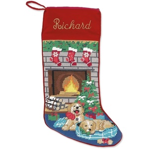 image:imageLillian Vernon Personalized Heirloom Needlepoint Stocking  SnowmanChristmas Wool with Cotton 9 12 x 17Puppies Personalized