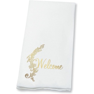 image:imageLillian Vernon Red Roses LinenLike Disposable Hand Towels Set of 100 50 Cotton 50 Paper Blend 13 by 17 Open and 4 12 by 8 12 Closed Wedding Party Anniversary PartySilver Scroll