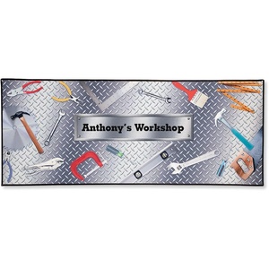 image:imageLillian Vernon Sheet Metal DoubleWidth Personalized Garage Mat  Custom Doormat for Man Cave Work Shop Auto Motorcycle amp DIY Spaces Non Slip Poly Gifts for Dad Grandpa amp Business 23 x 57Metal