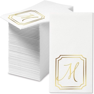 image:imageLillian Vernon Square Personalized Monogram Guest Towels  5 Foil Initial Color Options Linen Feel Disposable Set for Bathroom Wedding amp Party  Pack of 100 13x17 Open 45x85 FoldedFrame