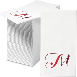 image:imageLillian Vernon Square Personalized Monogram Guest Towels  5 Foil Initial Color Options Linen Feel Disposable Set for Bathroom Wedding amp Party  Pack of 100 13x17 Open 45x85 FoldedHeart