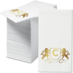 image:imageLillian Vernon Square Personalized Monogram Guest Towels  5 Foil Initial Color Options Linen Feel Disposable Set for Bathroom Wedding amp Party  Pack of 100 13x17 Open 45x85 FoldedLion