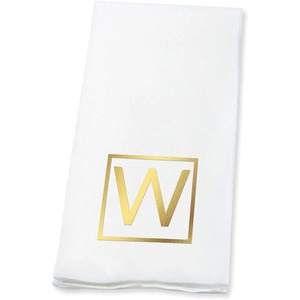 image:imageLillian Vernon Square Personalized Monogram Guest Towels  5 Foil Initial Color Options Linen Feel Disposable Set for Bathroom Wedding amp Party  Pack of 100 13x17 Open 45x85 FoldedSquare