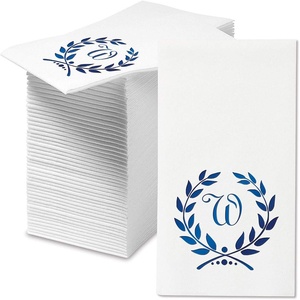 image:imageLillian Vernon Square Personalized Monogram Guest Towels  5 Foil Initial Color Options Linen Feel Disposable Set for Bathroom Wedding amp Party  Pack of 100 13x17 Open 45x85 FoldedWreath