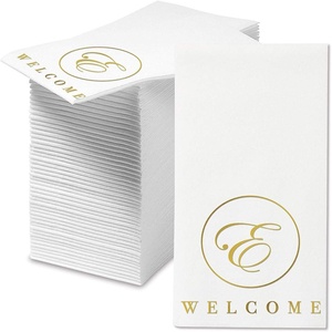 image:imageLillian Vernon Square Personalized Monogram Guest Towels  5 Foil Initial Color Options Linen Feel Disposable Set for Bathroom Wedding amp Party  Pack of 100 13x17 Open 45x85 FoldedWelcome Circle