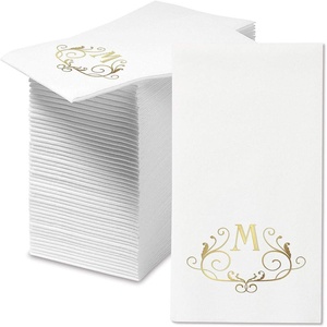 image:imageLillian Vernon Square Personalized Monogram Guest Towels  5 Foil Initial Color Options Linen Feel Disposable Set for Bathroom Wedding amp Party  Pack of 100 13x17 Open 45x85 FoldedScroll