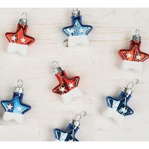 image:imageLillian Vernon Uncle Sam Blown Glass Patriotic Ornaments  Handcrafted Hanging Tree Decorations Uncle Sam American Hat Party Decor 125 in American 12Piece SetPatriotic Stars