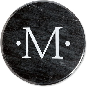 image:imageMonogrammed White Marble Lazy Susan  Etched 12Inch Diameter Turntable Tray Kitchen Counter and Dining Room Table Stand Smooth Rotating Base by Lillian VernonMonogram