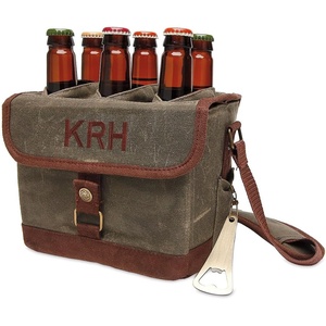 image:imagePersonalized Beer Caddy Cooler Tote Holds a 6 Pack of Bottles Great for Camping and Fishing