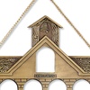 image:imageLillian Vernon Antique Gold Tone Schoolhouse Picture Frame  Personalized Kids Memory Holder Album Customized Photo Frames Display Kindergarten  High School Years Pictures 10 12 x 9 SizeGold