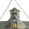 image:imageLillian Vernon Antique Gold Tone Schoolhouse Picture Frame  Personalized Kids Memory Holder Album Customized Photo Frames Display Kindergarten  High School Years Pictures 10 12 x 9 SizeSilver