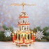 image:imageLillian Vernon German Christmas Pyramid Spinning Nativity  Table Top Holiday Dcor 4Tier Carousel With Candle Holders 17 Inch