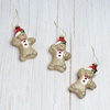 image:imageLillian Vernon Gingerbread Man Christmas Ornaments  Set of 3 Large 3 x 5 Glass Ornament Hanging String Holiday Tree Dcor Gifts