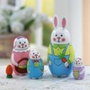 image:imageLillian Vernon Hand Painted Wooden Easter Bunny Nesting Doll Set  Holiday Home Decor Spring Themed Table Decorations Matryoshka Toys 6 Inches Tall Set of 5 Figurines