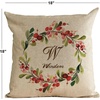 image:imageLillian Vernon Holiday Berry Wreath Personalized Throw Pillow Square 18 x 18Inch Cotton Burlap Decorative Pillows Christmas Bedroom and Living Room Decor Add NameHoliday Berry