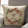 image:imageLillian Vernon Holiday Berry Wreath Personalized Throw Pillow Square 18 x 18Inch Cotton Burlap Decorative Pillows Christmas Bedroom and Living Room Decor Add NameHoliday Berry