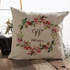 image:imageLillian Vernon Holiday Berry Wreath Personalized Throw Pillow Square 18 x 18Inch Cotton Burlap Decorative Pillows Christmas Bedroom and Living Room Decor Add NameHoliday Berry