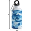 image:imageLillian Vernon Personalized Boys Blue Camo Aluminum Water Bottle  14 Ounce Screw Top with Clip 6 H Beach Sports School Lunch Box BPA Free